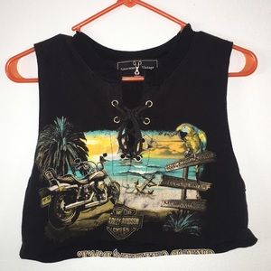 Vintage Harley Davidson Crop Top